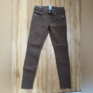 True Religion Women's Skinny Pants in Brown